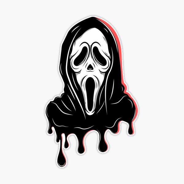 melted Ghost face, Scream movie, extra scary Sticker for Sale by Dolphi-s