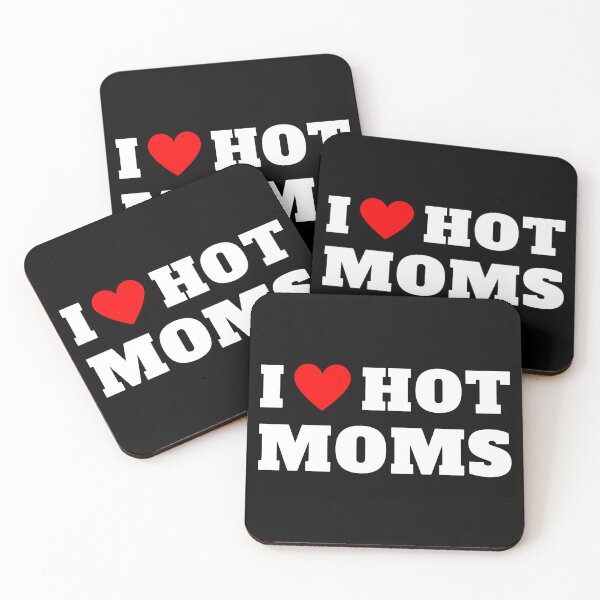 Item preview, I Love Hot Moms Funny Red Heart Retro Vintage Design designed and sold by backham-design.