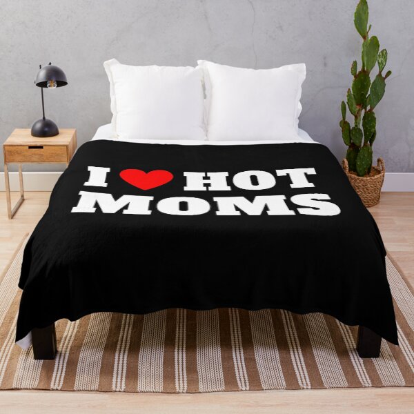 Item preview, I Love Hot Moms Funny Red Heart Retro Vintage Design designed and sold by backham-design.