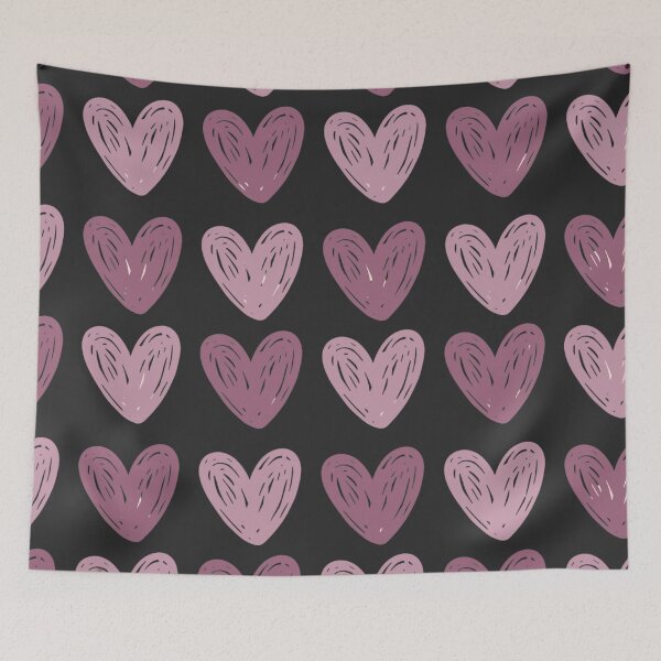 Item preview, Painted Mauve Pink Hearts Pattern designed and sold by HappyLifeCreate.