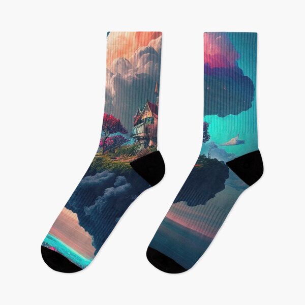 Artikelvorschau, Insel, die über Meer in der Abbildung des nächtlichen Himmels schwimmt entworfen und verkauft von RK - Shop.