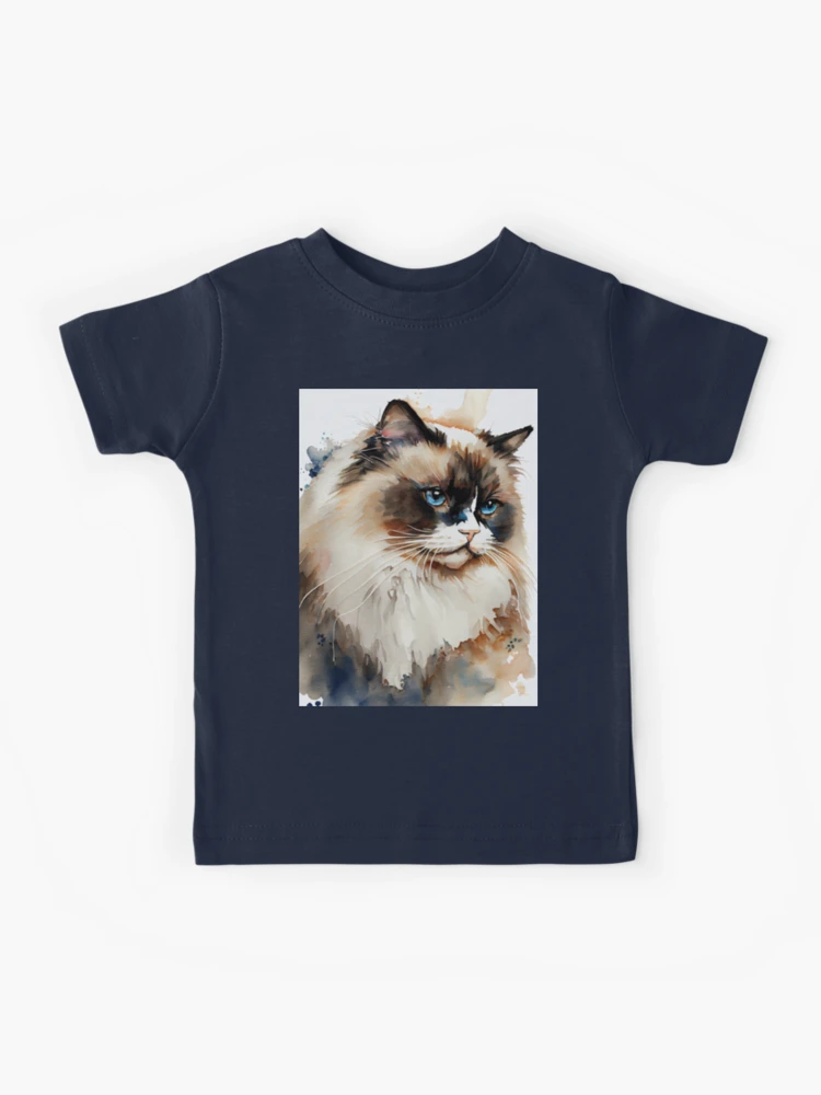 Ragdoll Cat - Watercolor paint Kids T-Shirt for Sale by ABArtByAlexST