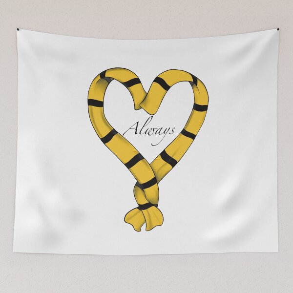 Item preview, Wizard Yellow Badger House Scarf Heart designed and sold by ShelleebeeArt.