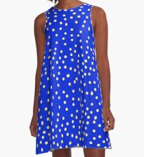 Polka Dots in Blue and White A-Line Dress