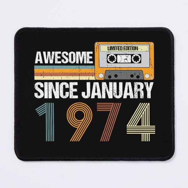 Item preview, Awesome Since January 1974 | 49th Birthday Gifts | 49 Years Old Gifts designed and sold by AMINE ★★★★★.