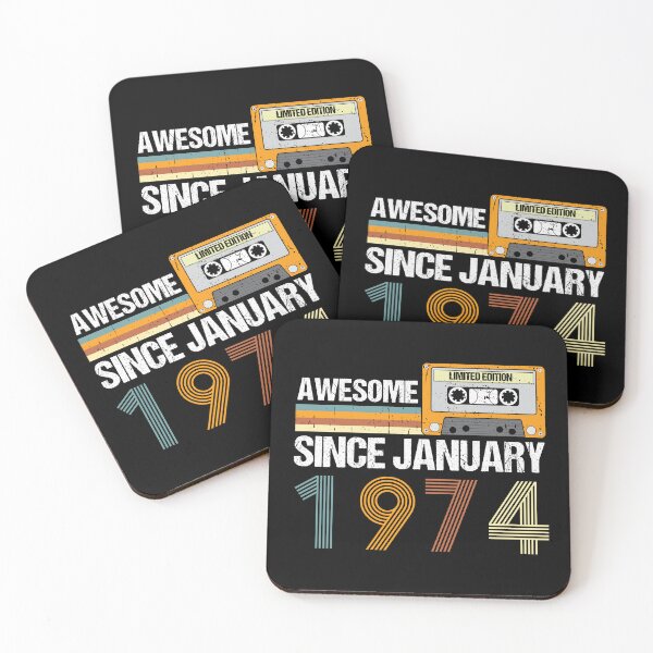 Item preview, Awesome Since January 1974 | 49th Birthday Gifts | 49 Years Old Gifts designed and sold by AMINE  ★★★★★.