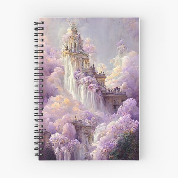 Item preview, Purple Pastel Castle Fairytale Lover Girl Room Decor Pastel Rainbow Waterfall Abstract Art Print designed and sold by PrincessArtwork.