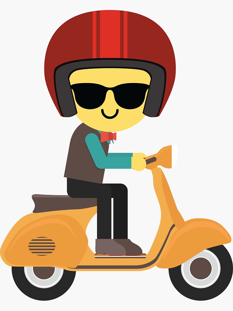 "Scooter Emoji " Sticker by HippoEmo Redbubble