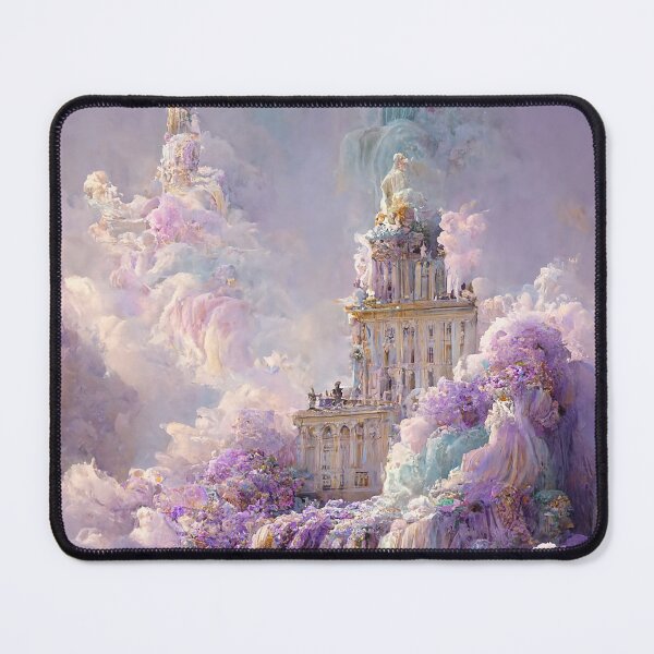 Artikelvorschau, Lila Pastell Schloss Märchen Liebhaber Mädchen Zimmer Dekor Pastell Regenbogen Wasserfall abstrakte Kunstdruck entworfen und verkauft von PrincessArtwork.
