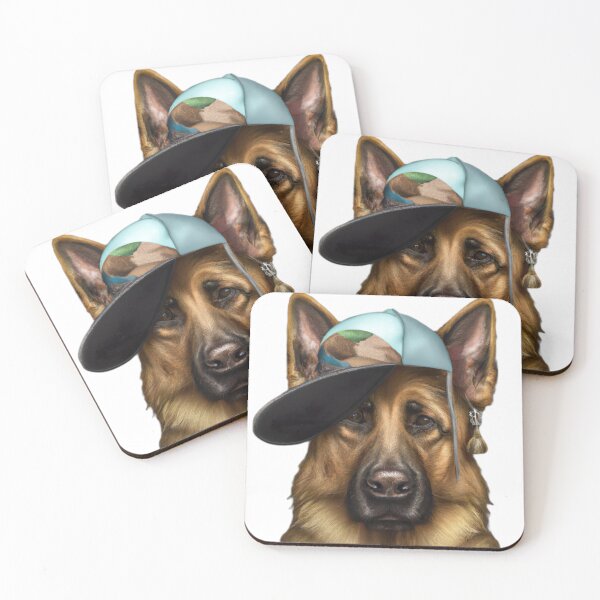Item preview, German Shepherd Dog Wearing Cap and One Earring designed and sold by QuotezArtist.