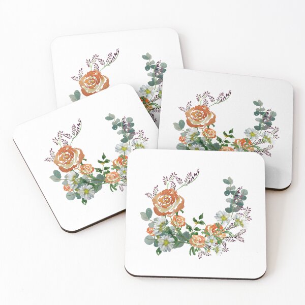 Artikelvorschau, Flower rose daisy branch design a watercolor entworfen und verkauft von Yana Mustafina | Boho Soulful Designs.