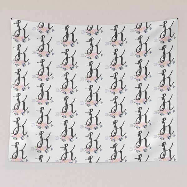 Item preview, Letter K Monogram Watercolor Roses designed and sold by MandyRosko.