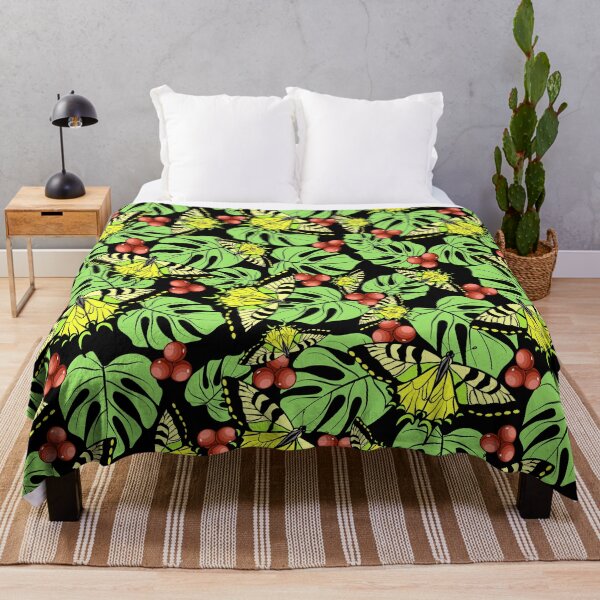 Item preview, Tiger butterflies in monstera leaves designed and sold by Mashusha-art.