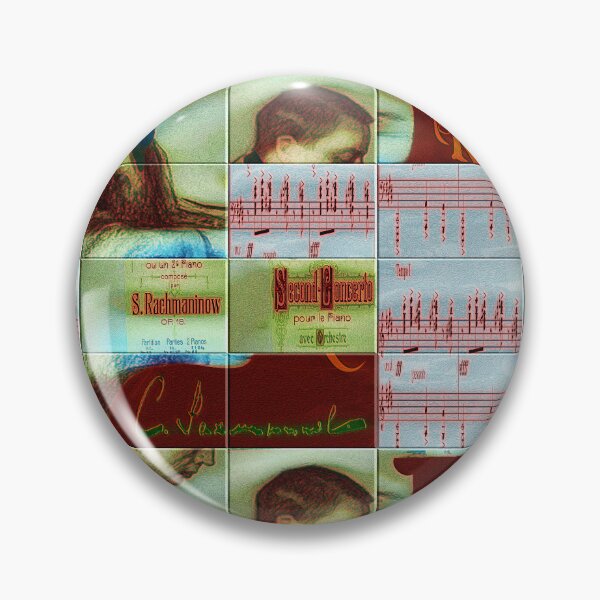 Item preview,  AMAZING PAINTING ABSTRACT PORTRAIT OF SERGEI RACHMANINOFF PIANIST MUSICIAN COMPOSER - CLASSICAL MUSIC SCORE - PATCHWORK SIGNATURE designed and sold by Ralek.