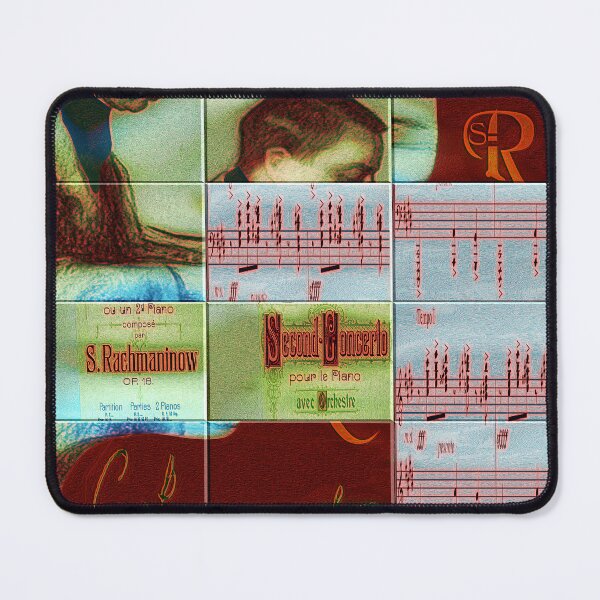 Item preview,  AMAZING PAINTING ABSTRACT PORTRAIT OF SERGEI RACHMANINOFF PIANIST MUSICIAN COMPOSER - CLASSICAL MUSIC SCORE - PATCHWORK SIGNATURE designed and sold by Ralek.