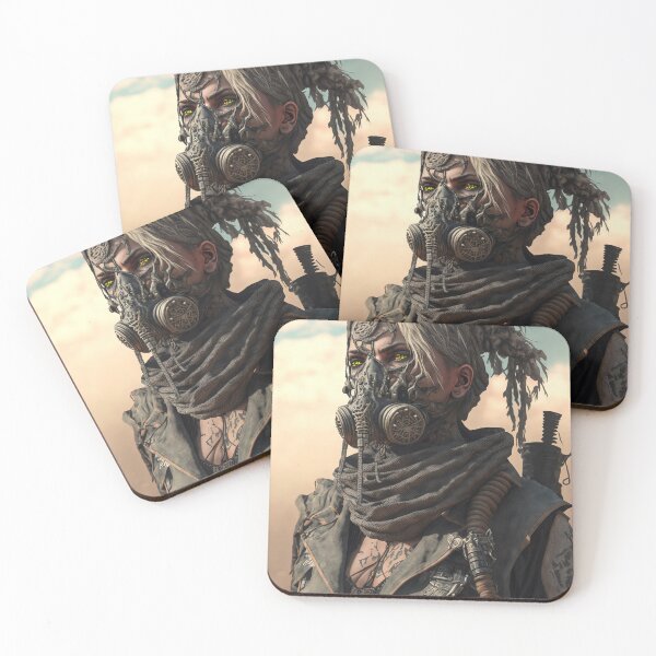 Item preview, Diesel Punk Masked Woman in Desert designed and sold by kaileena-ai.