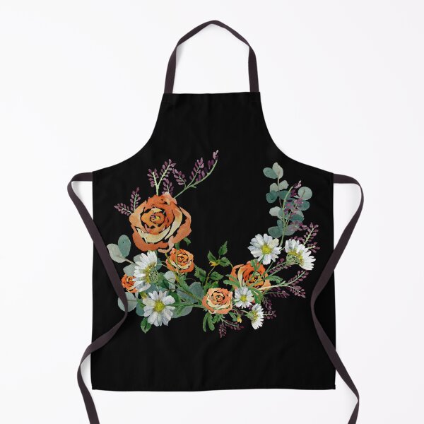 Aperçu de l'œuvre Flower rose daisy branch design a watercolor black créée et vendue par Yana Mustafina | Boho Soulful Designs.