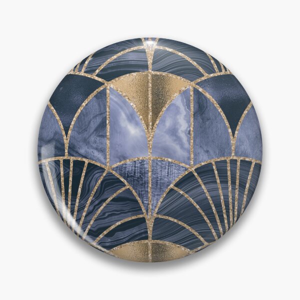 Item preview, Art Deco Splendid Luxury Elegant Retro Design Rose Gold Blue designed and sold by artsandsoul.