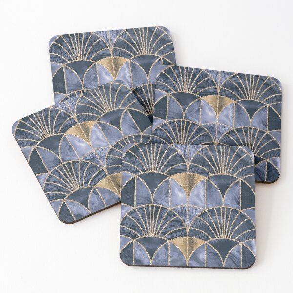 Item preview, Art Deco Splendid Luxury Elegant Retro Design Rose Gold Blue designed and sold by artsandsoul.