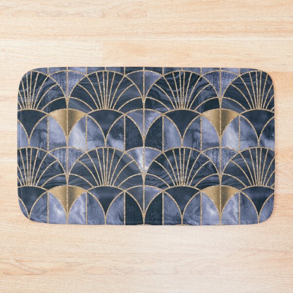 Item preview, Art Deco Splendid Luxury Elegant Retro Design Rose Gold Blue designed and sold by artsandsoul.