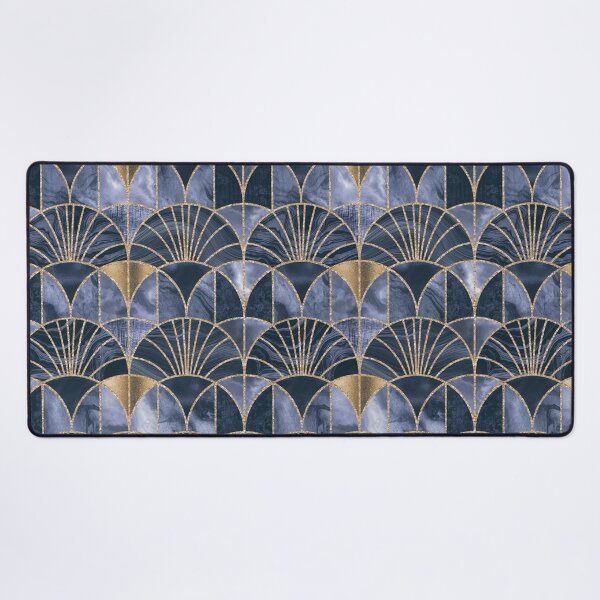Item preview, Art Deco Splendid Luxury Elegant Retro Design Rose Gold Blue designed and sold by artsandsoul.