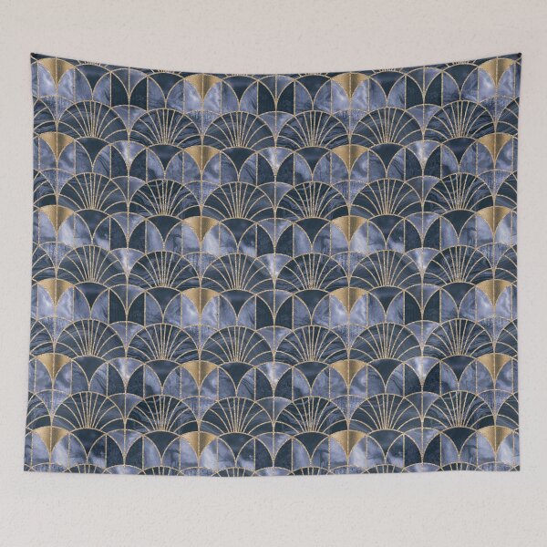 Item preview, Art Deco Splendid Luxury Elegant Retro Design Rose Gold Blue designed and sold by artsandsoul.