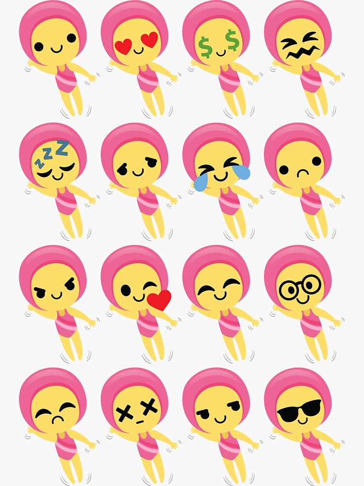 "Swim Girl Emoji " Sticker for Sale by HippoEmo Redbubble