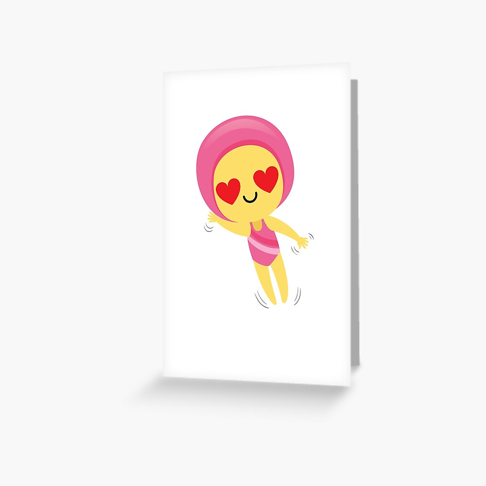 "Swim Girl Emoji " Greeting Card for Sale by HippoEmo Redbubble