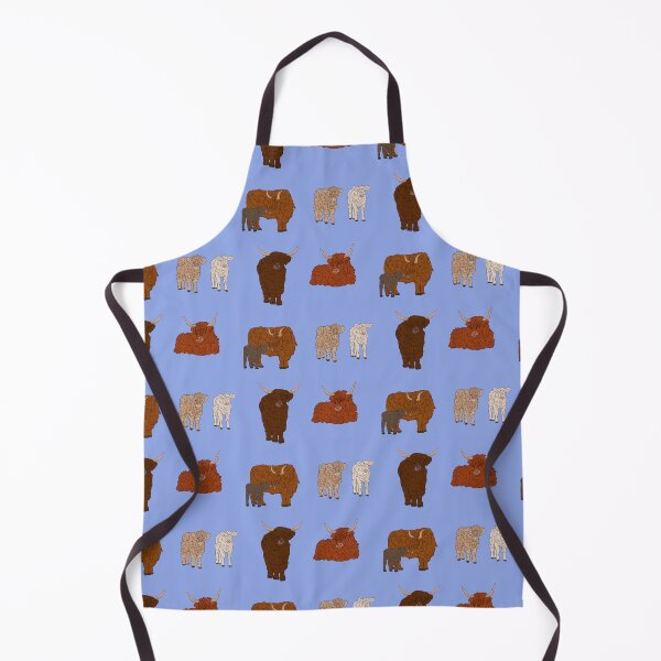 Item preview, Highland vacas patrón azul designed and sold by Ashley Gagnon.