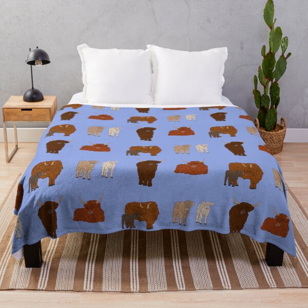 Item preview, Highland Cows Pattern Blue designed and sold by Ashley Gagnon.