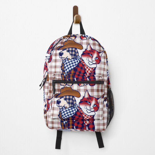 Item preview, Gingham Dog and Calico Cat in Western Cowboy style (AI Generated Art) designed and sold by Cowboy Folly.