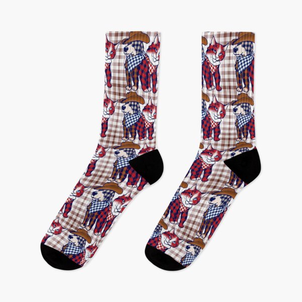 Item preview, Gingham Dog and Calico Cat in Western Cowboy style (AI Generated Art) designed and sold by Cowboy Folly.