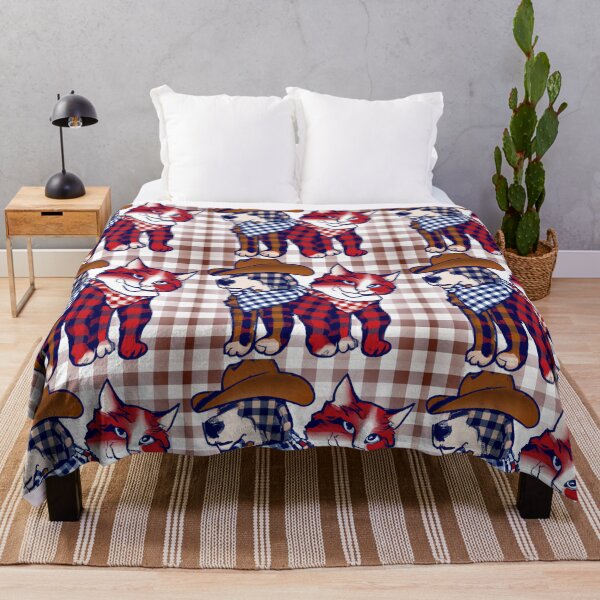 Item preview, Gingham Dog and Calico Cat in Western Cowboy style (AI Generated Art) designed and sold by Cowboy Folly.