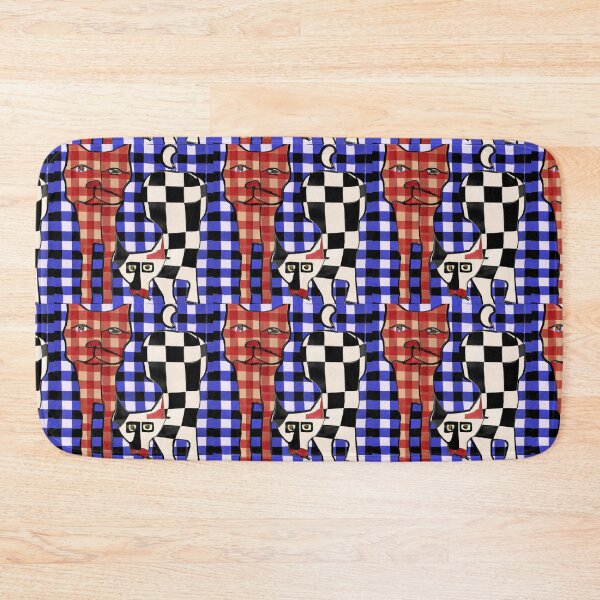 Item preview, Gingham Dog and Calico Cat in style of Pablo (AI Generated Art) designed and sold by Cowboy Folly.