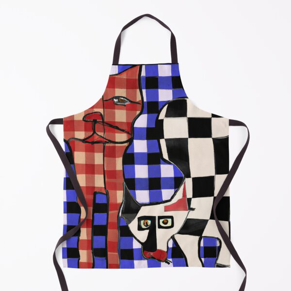Item preview, Gingham Dog and Calico Cat in style of Pablo (AI Generated Art) designed and sold by Cowboy Folly.