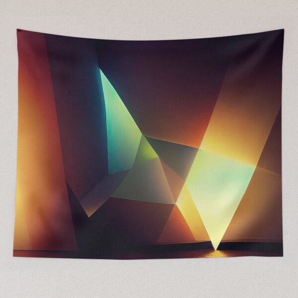 Item preview, Polygonal light bounce design. Geometric and triangular contemporary lights art.  designed and sold by justinasv775.