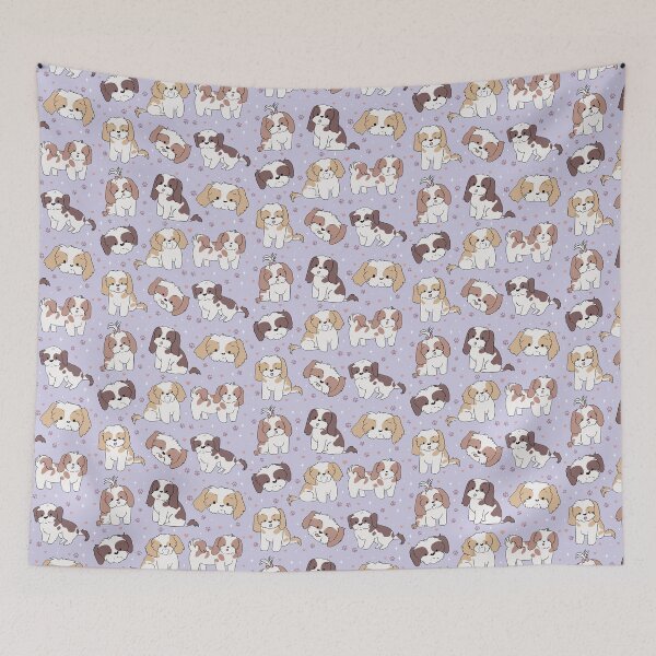 Item preview, Shih tzu dog illustration - cute pattern of adorable art of the small shih tzu dog designed and sold by Yarafantasyart.