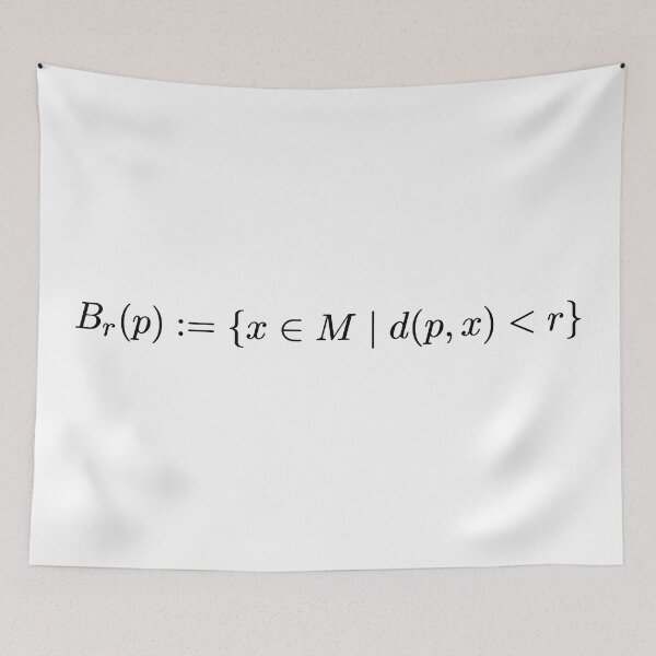 Item preview, definition of open ball, in a metric space, topology and math designed and sold by NoetherSym.