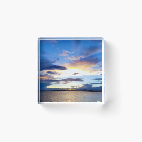 Item preview, Sunset of a beach. Blue waves in the water. designed and sold by Chris Purdy.