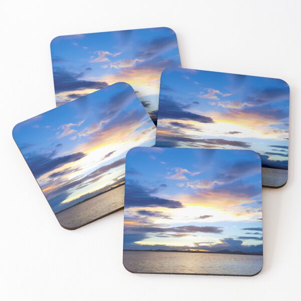 Item preview, Sunset of a beach. Blue waves in the water. designed and sold by Chris Purdy.