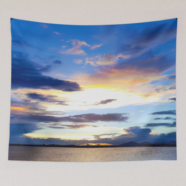 Item preview, Sunset of a beach. Blue waves in the water. designed and sold by Chris Purdy.