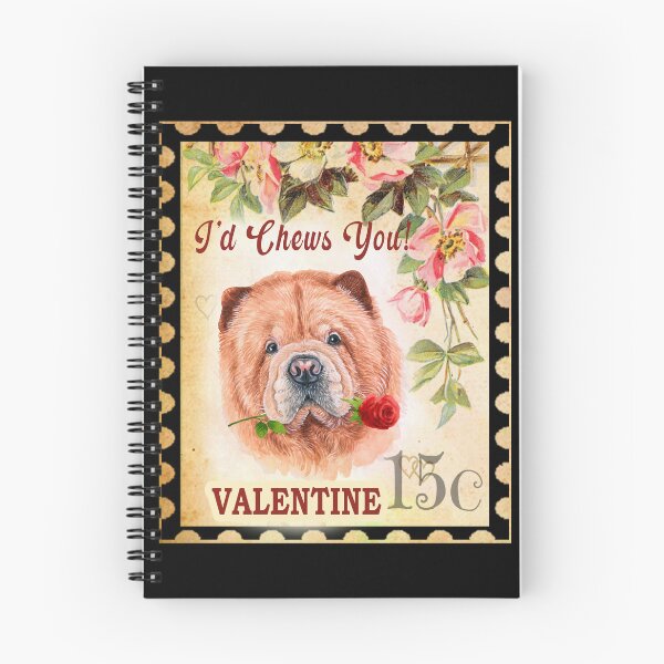 Item preview, Chow chow Vintage Valentine Funny Dog With Rose designed and sold by Cuddlythopia.