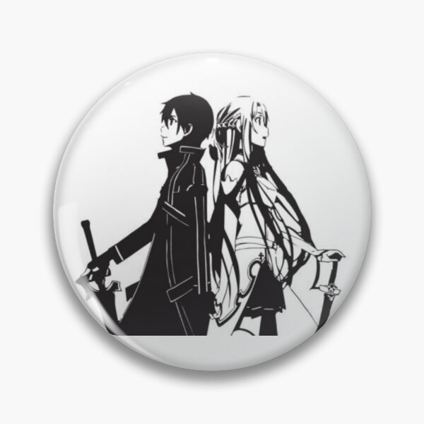 Item preview, Kirito and Asuna in black and white designed and sold by JKK100.