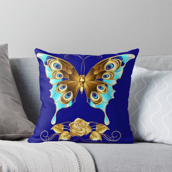 Item preview, Butterfly with Eyes Over Rose; gold blue version designed and sold by mbuz90.