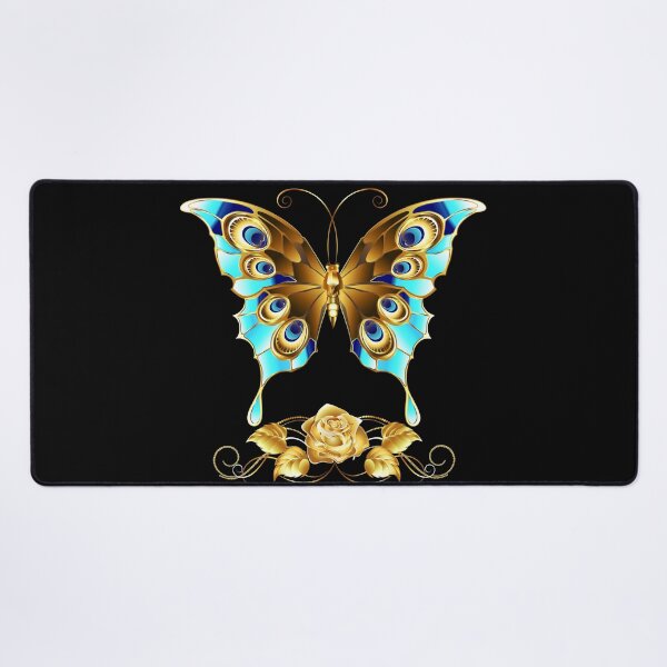 Item preview, Butterfly with Eyes Over Rose; gold blue version designed and sold by mbuz90.