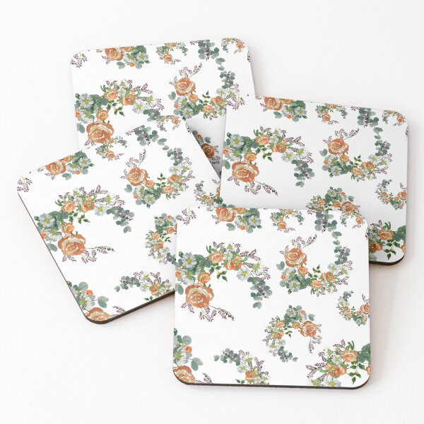 Artikelvorschau, Flower rose daisy branch pattern a watercolor entworfen und verkauft von Yana Mustafina | Boho Soulful Designs.