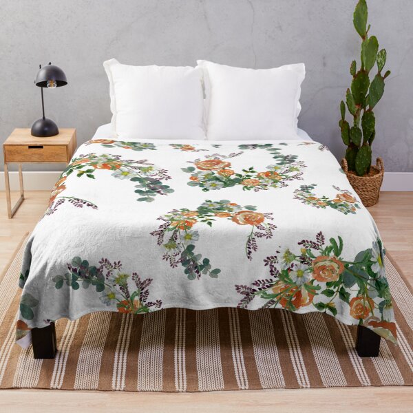 Aperçu de l'œuvre Flower rose daisy branch pattern a watercolor créée et vendue par Yana Mustafina | Boho Soulful Designs.