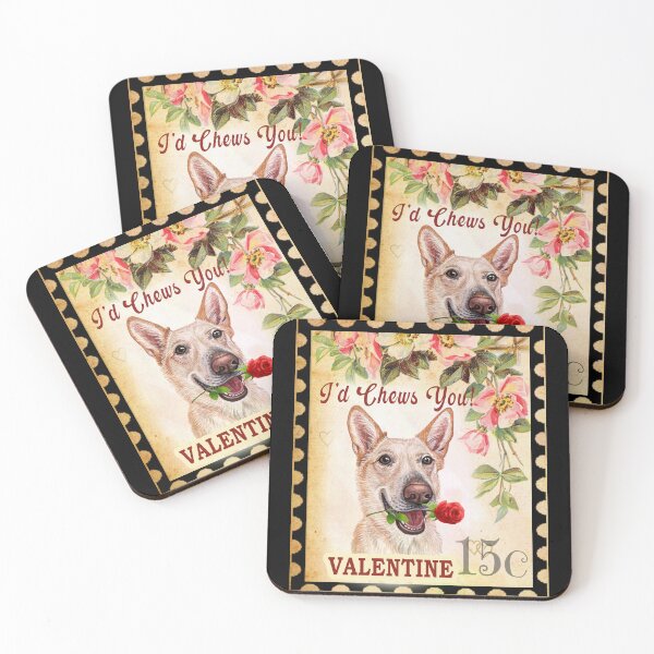Item preview, Cretan hound  Vintage Valentine Funny Dog With Rose designed and sold by Cuddlythopia.