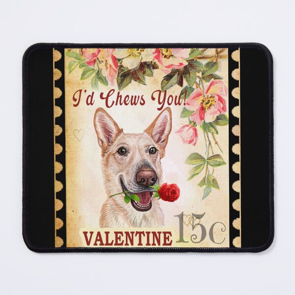 Item preview, Cretan hound  Vintage Valentine Funny Dog With Rose designed and sold by Cuddlythopia.