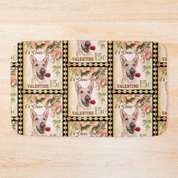 Item preview, Cretan hound  Vintage Valentine Funny Dog With Rose designed and sold by Cuddlythopia.